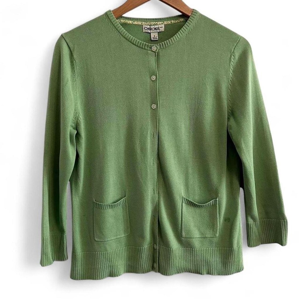 Cherokee brand green cotton cardigan